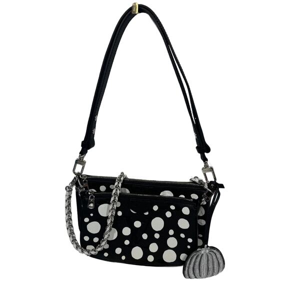 Louis Vuitton Black & White Infinity Dots Leather Multi Pochette Accessoires - Picture 1 of 16